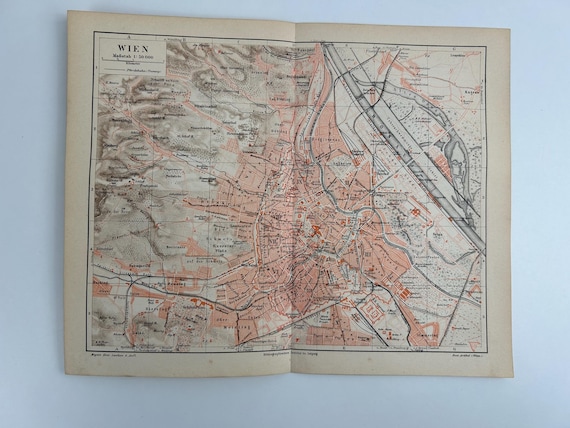 Stadtplan Wien Antik 24x30cm