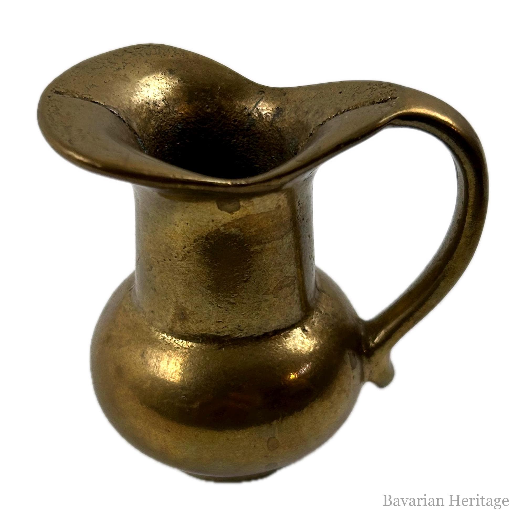 Elegante Brocca in Ottone Antica 7cm Sud Tedesco