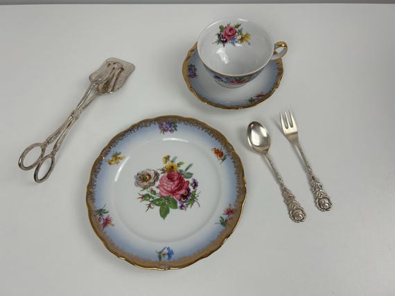 Vintage Winterling Kaffee Mokka Tasse Teller Set Floral