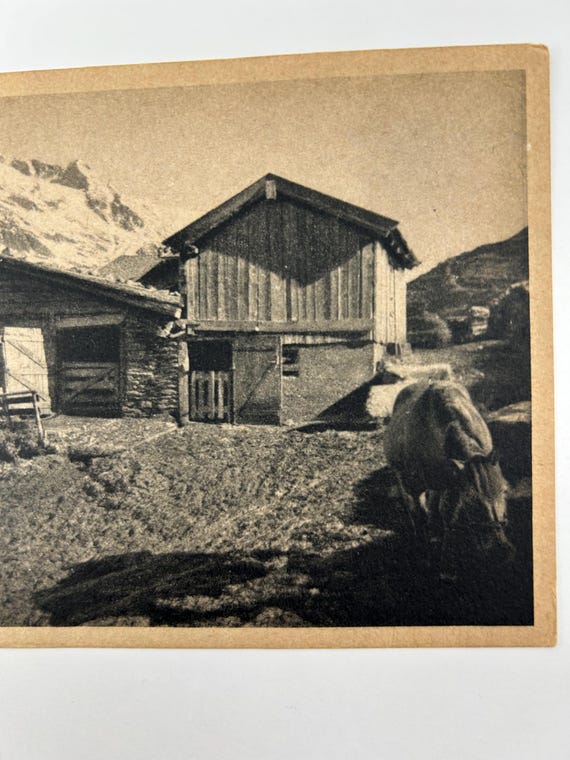 Vintage ’Morgenstille auf der Hochalm’ Postkarte