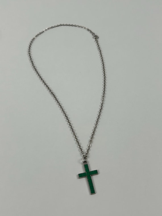 Vintage Silberkette mit Kreuz