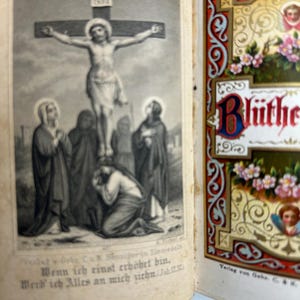 Prayer Book Bluethenkranz Benziger Imprimatur 1879 | Antique German Catholic Devotional Book, Collectible