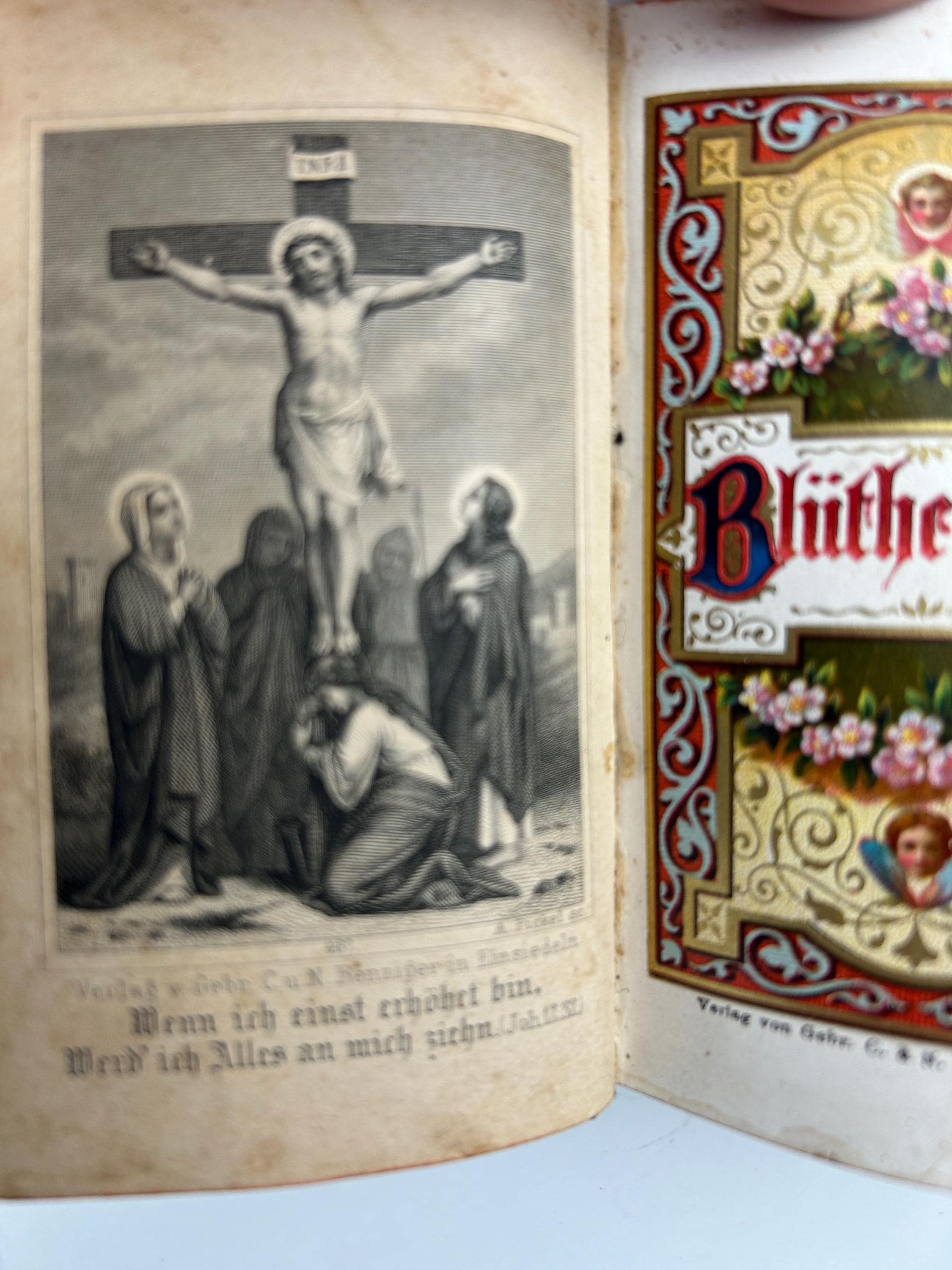Gebetbuch Blütenkranz 1879 Antiquariat religiöses Buch vintage Bücher antik Gebete alt Messbuch Gebetbuchsammler Bibelsammler Benzinger