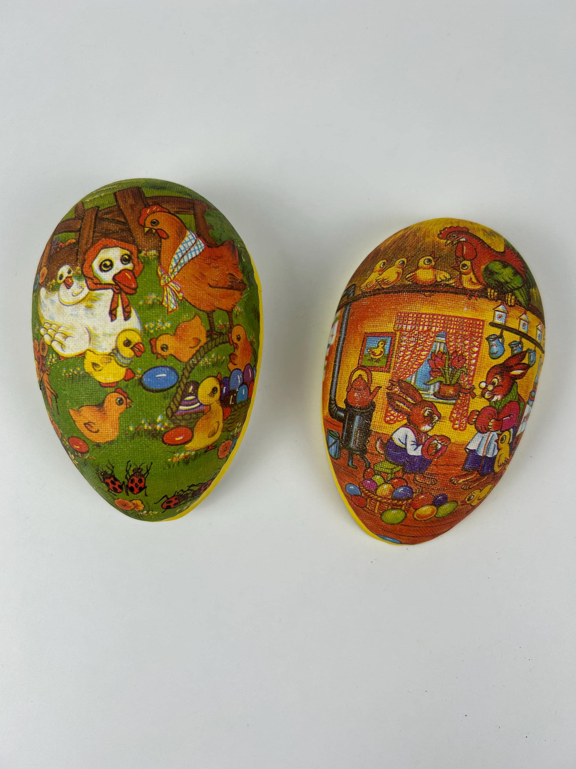 Eier 2 Stück retro Ostdeutschland vintage DDR Ostereier Ostalgie mittelgroß Kunsteier Kunstobjekte Sammlerobjekte Eiersammlung Eisammlung