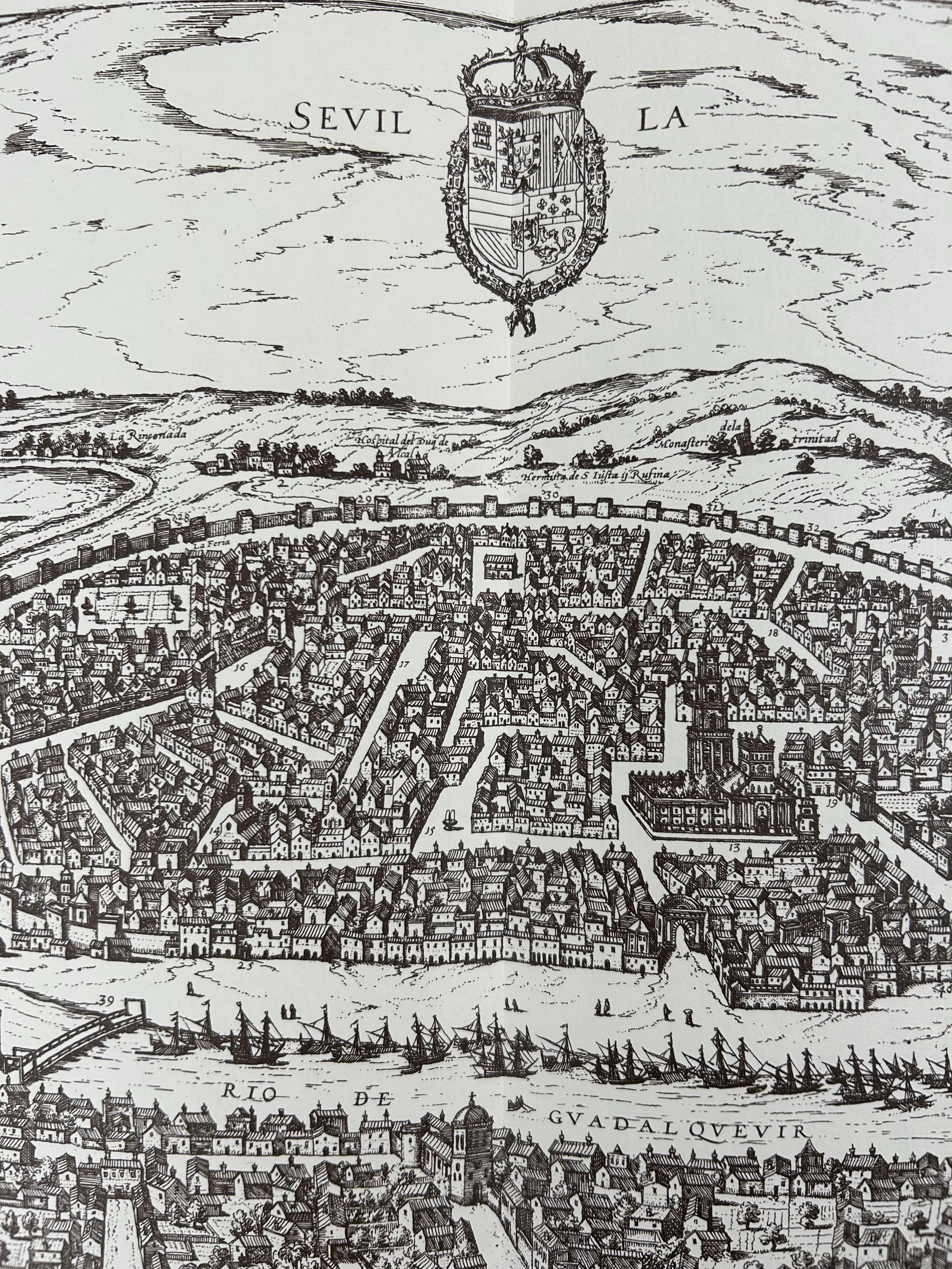 Stadtplan Sevilla vintage vintage 60x43 cm 23,62x16,92 in Dekoration alt Wohndekoration Bild Wand Landkarte