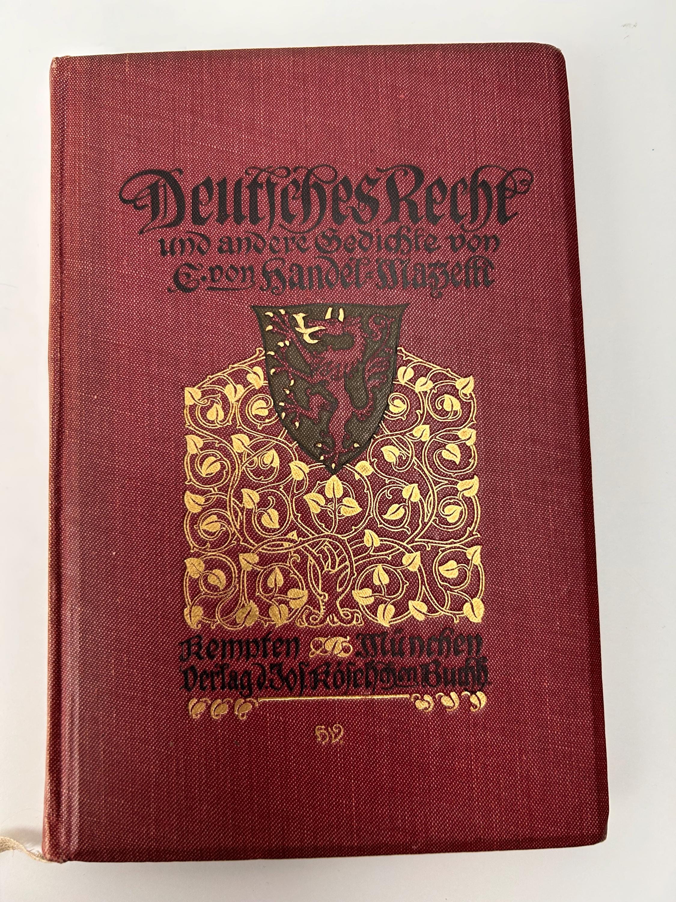 Vintage Buch Deutsches Recht und andere Gedichte - Handel-Mazzetti - 1909 Buch lesenswert Wohnen Dekoration Sammlerobjekte Buchsammlung