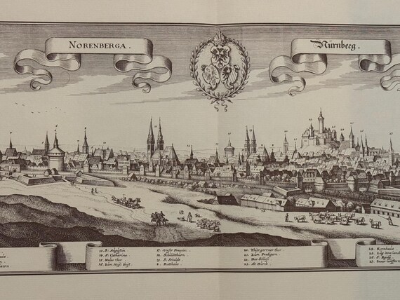 Stadtplan Nürnberg Antik 64x30cm