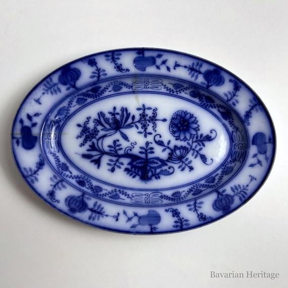 Villeroy & Boch Dresden fuente ovalada azul 23 x 16 cm dañada