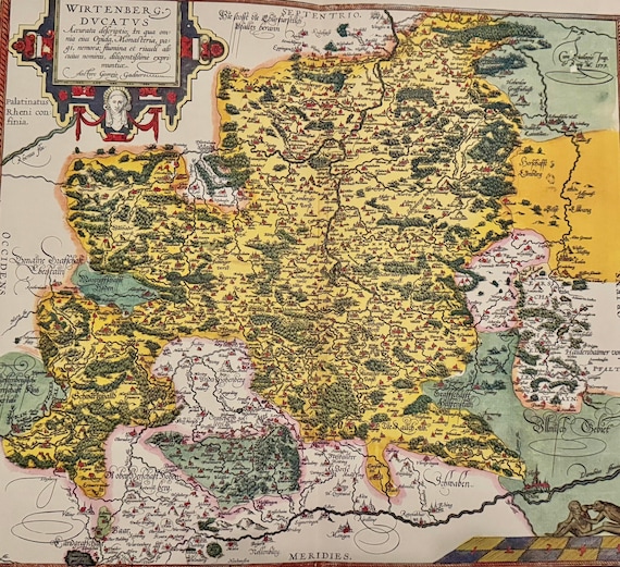 Antike Württembergkarte 1579
