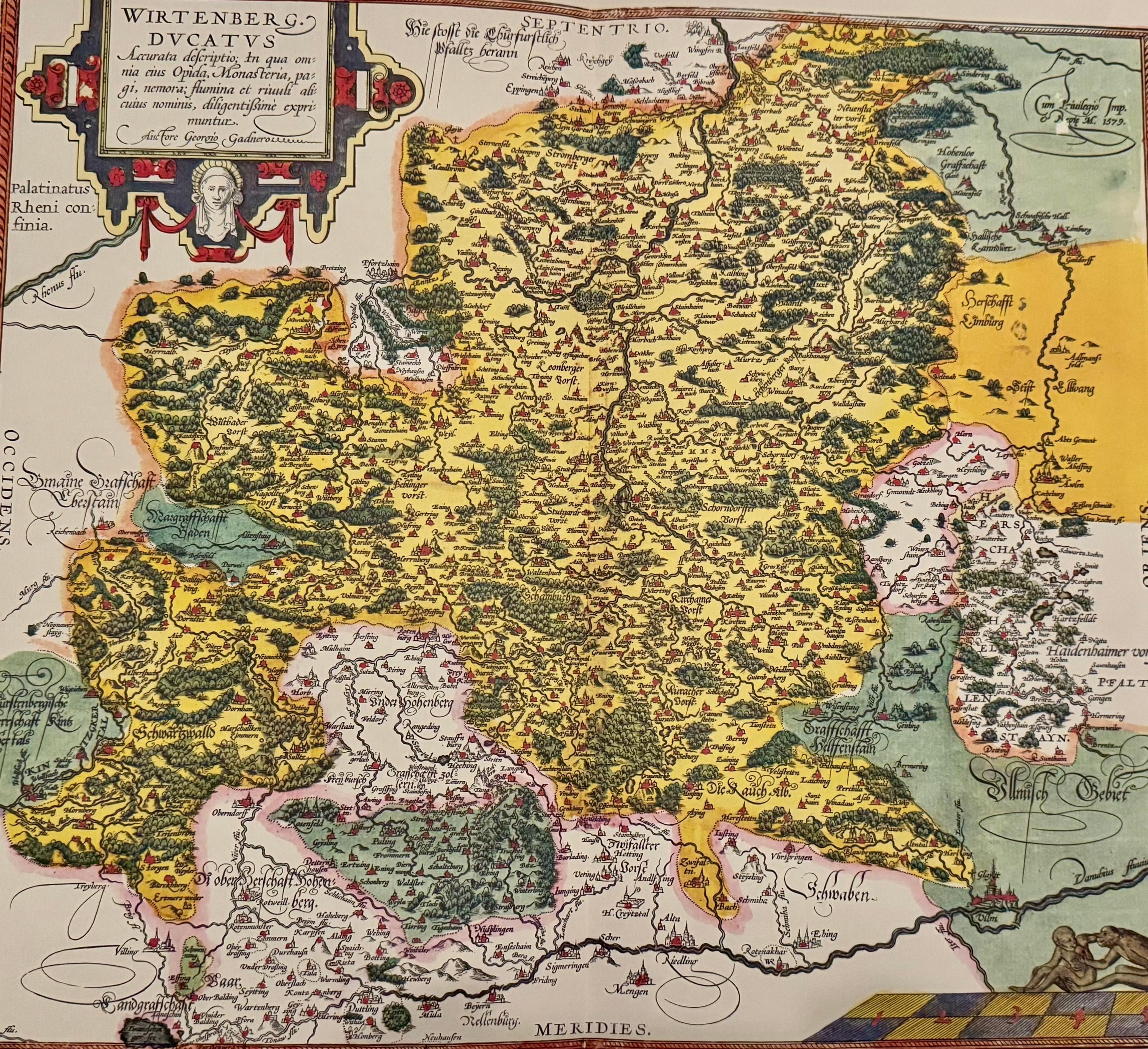 Antike Württemberg Karte vintage Kunstdruck | Antike Landkarte Wanddeko Historisches Bild Wohnzimmer Dekoration Landkarte alt