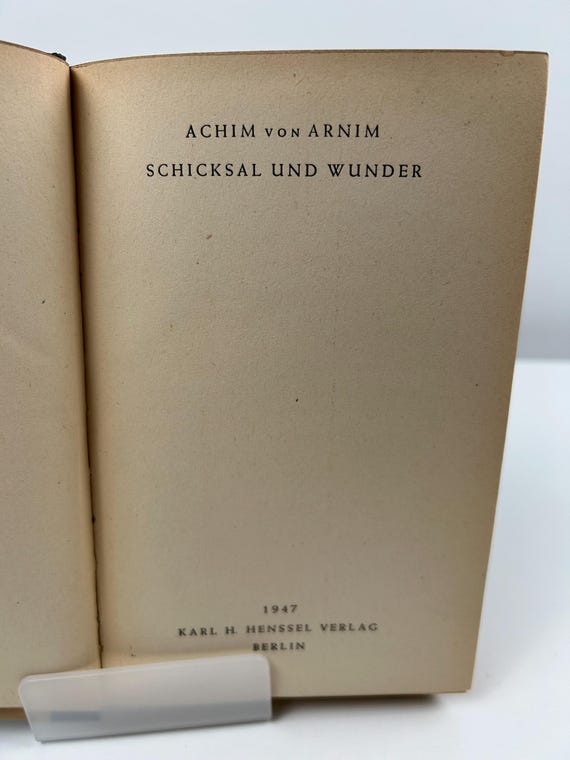 Schicksal und Wunder Buch von Achim von Arnim Vintage