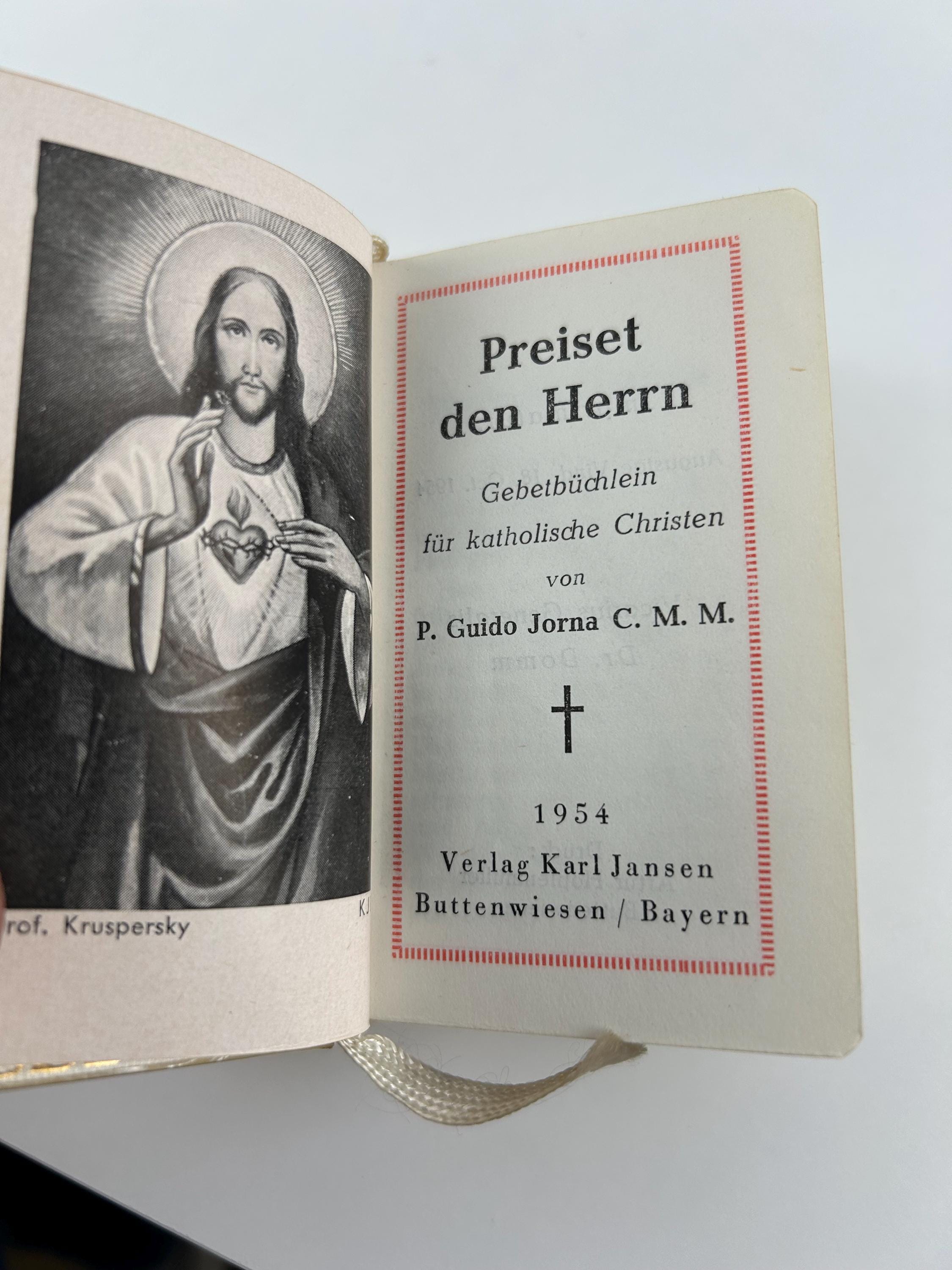 Gebetsbuch von 1954 6,5x9,5 cm 2,55x3,75in Sammlung Bücher antik Büchersammlung Einrichtung religiös Dekoration Buchsammler sammlungswürdig