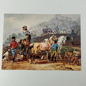 Carte postale Wilhelm von Kobell Départ pour la chasse