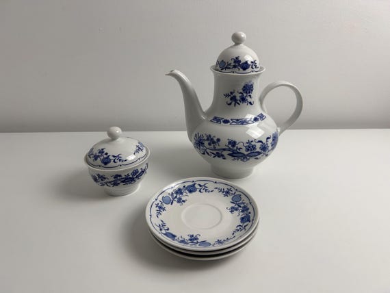 Vintage Kaffeeservice Graf von Henneberg Kobalt