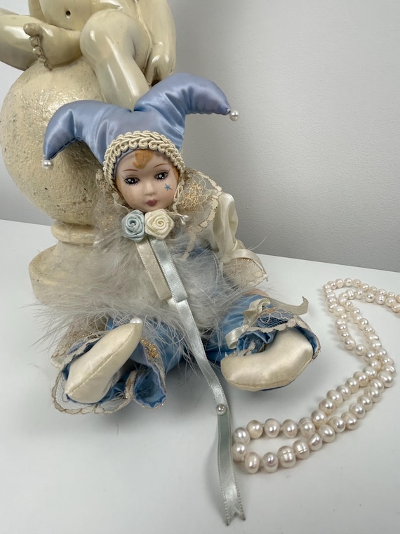 Harlekin Puppe Figur Vintage