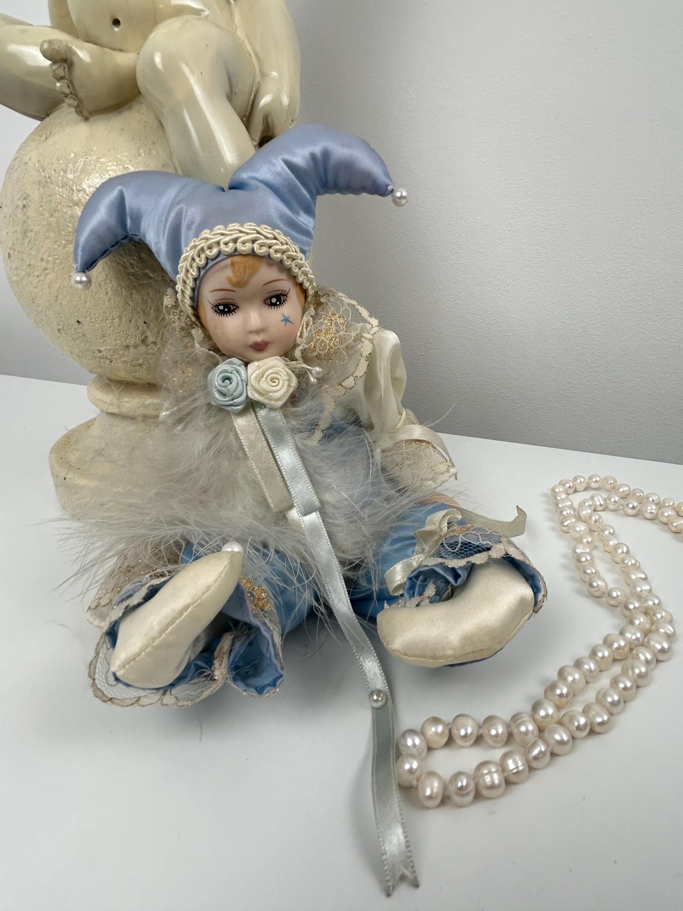 Puppe harlekin vintage für Puppensammlung thrift Dekoration mit Puppen