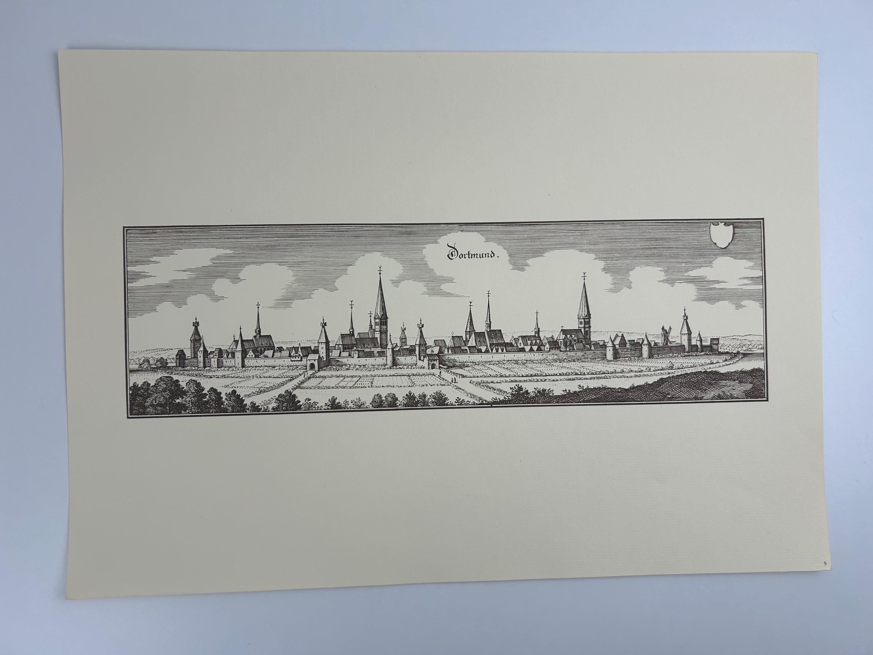 Dortmund Stadtplan vintage | Antike Landkarte Wanddeko Historisches Bild Wohnzimmer Dekoration Landkarte alt
