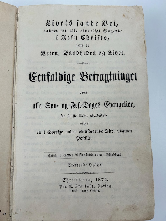 1874 Norwegisches Andachtsbuch