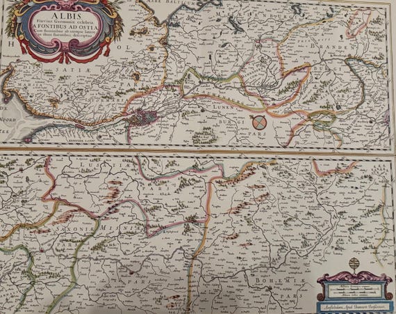Antike Elbe Karte 1640 Blaeu