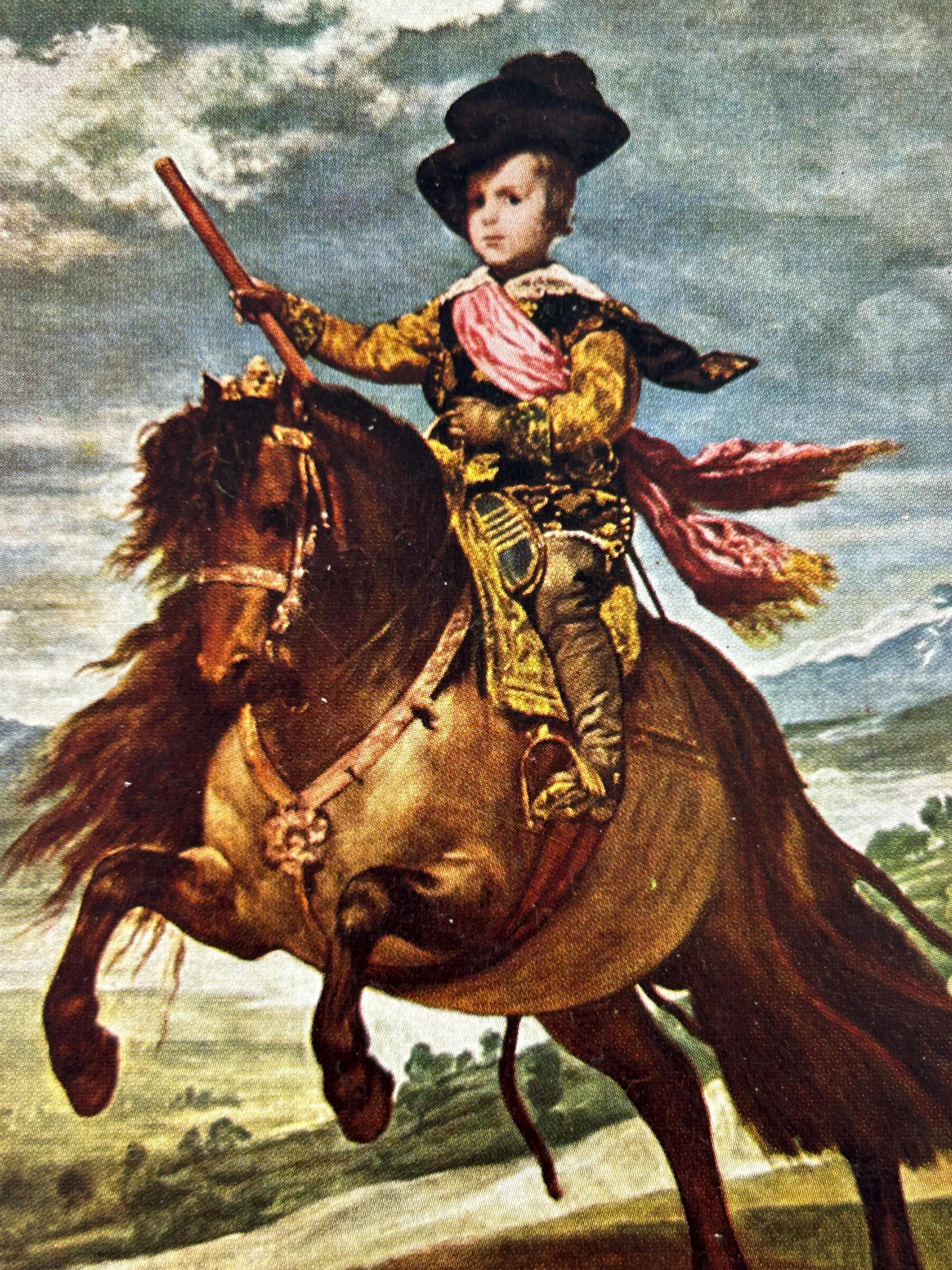 Postkarte Reiterbild des infanten Don Baltasar Carlos Künstlerkarte Ansichtskarte Sammler Karten Sammlung retro Postkartensammlung thrift