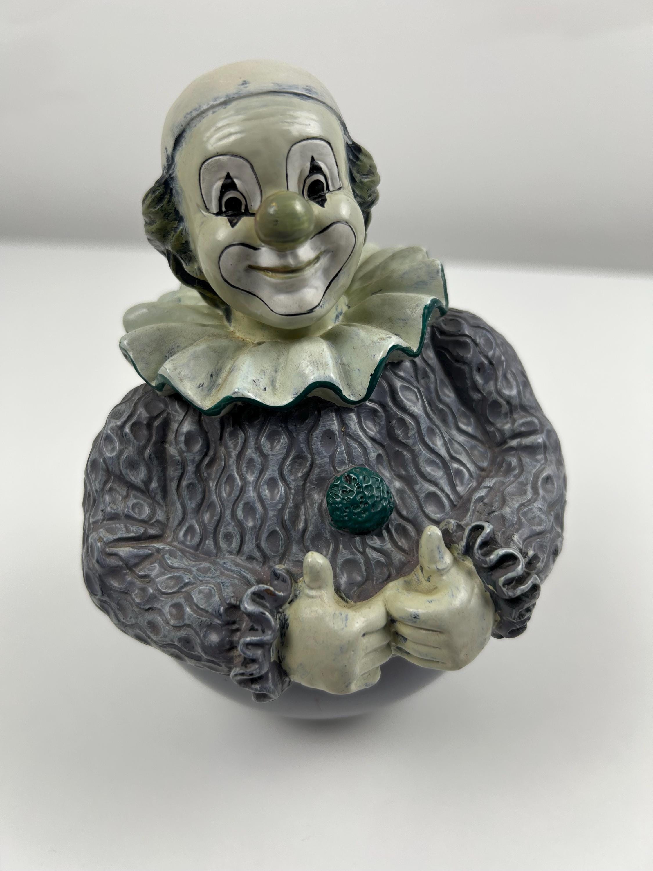 Clown Spieluhr Musikbox vintage Spieldose retro Bajazzo Geschenk Harlekin Dekoration