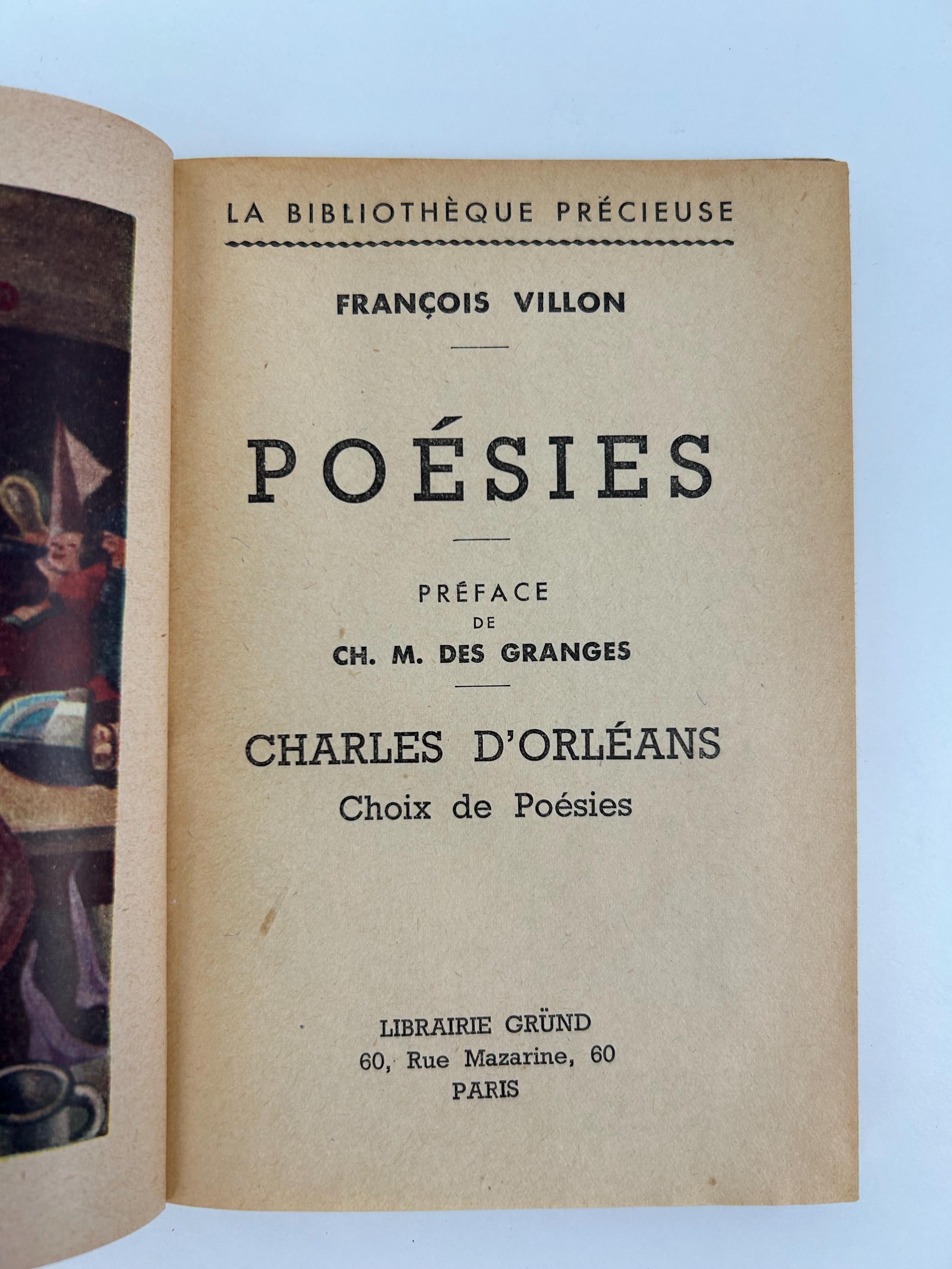 Buch vintage Poésies VILLON & D'ORLÉANS Paris 1948 Art Déco Lesen lesenswertes Deko Bücher Dekoration Posiebuch retro französisches Buch alt