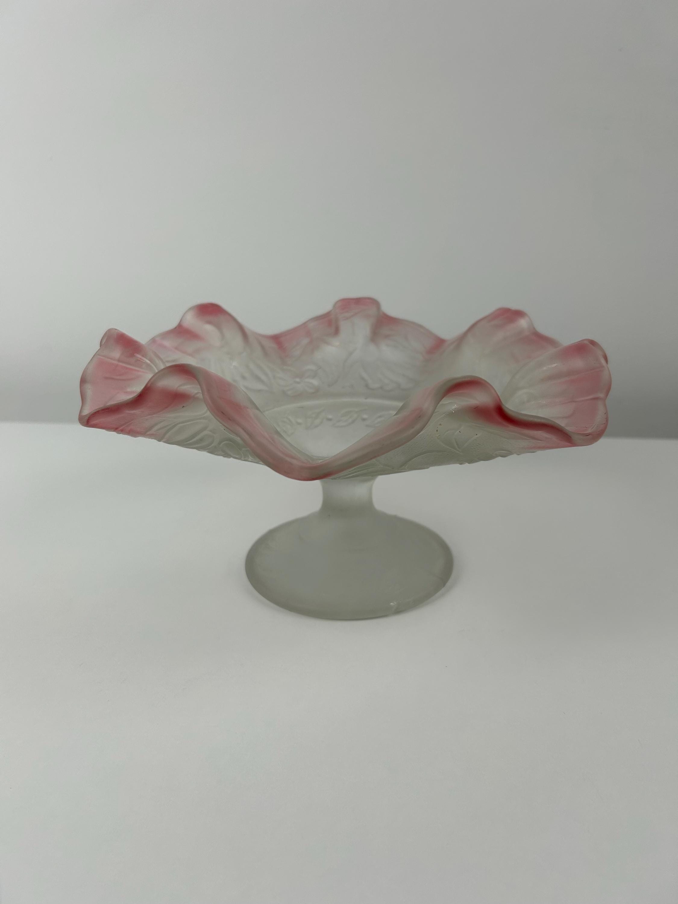 Anrichteteller rosa vintage Servieren Obstteller Servierschale Obstschale Anrichten Speisenteller Servierplatte alt Süßigkeitenschale