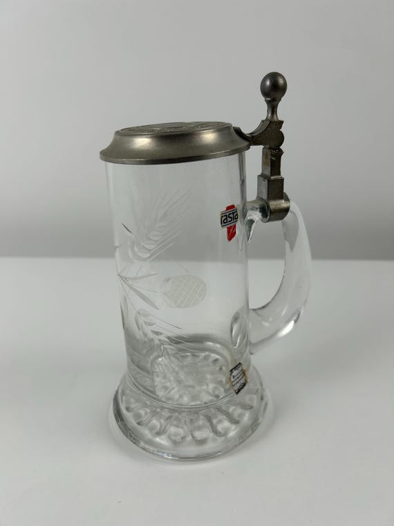 Wunderschönes Bierglas retro Bierkrug alt vintage rasta mundgeblasen handgeschliffen Tradition Bayern Sammlung Sammlerobjekt Maßkrug
