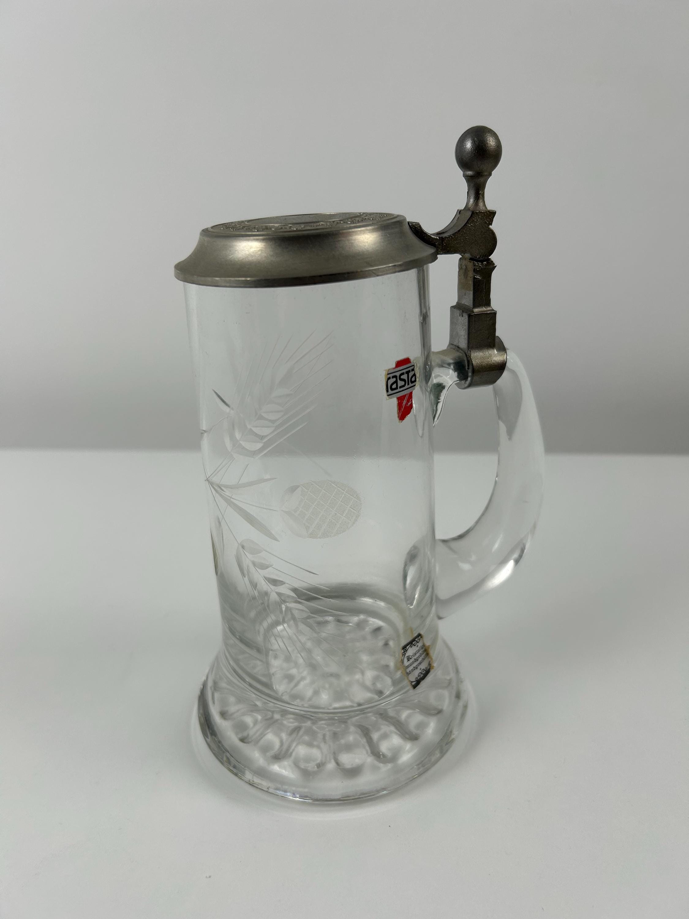 Wunderschönes Bierglas retro Bierkrug alt vintage rasta mundgeblasen handgeschliffen