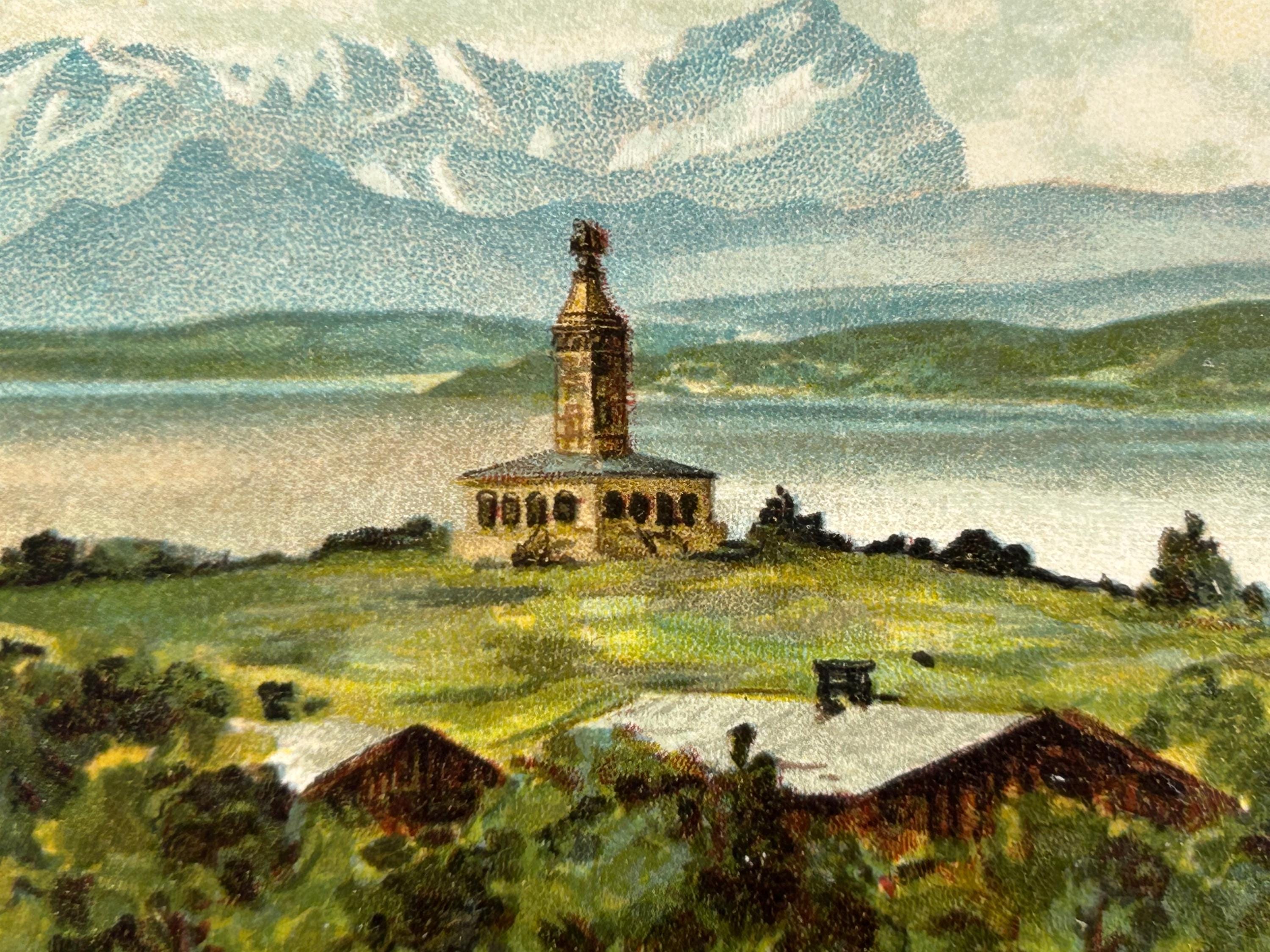 Ansichtskarte Bismarckdenkmal Rottmannshöhe Postkarte vintage Starnberg Lithografie Bildpostkarte Litho Briefkarte Korrespondenzkarte