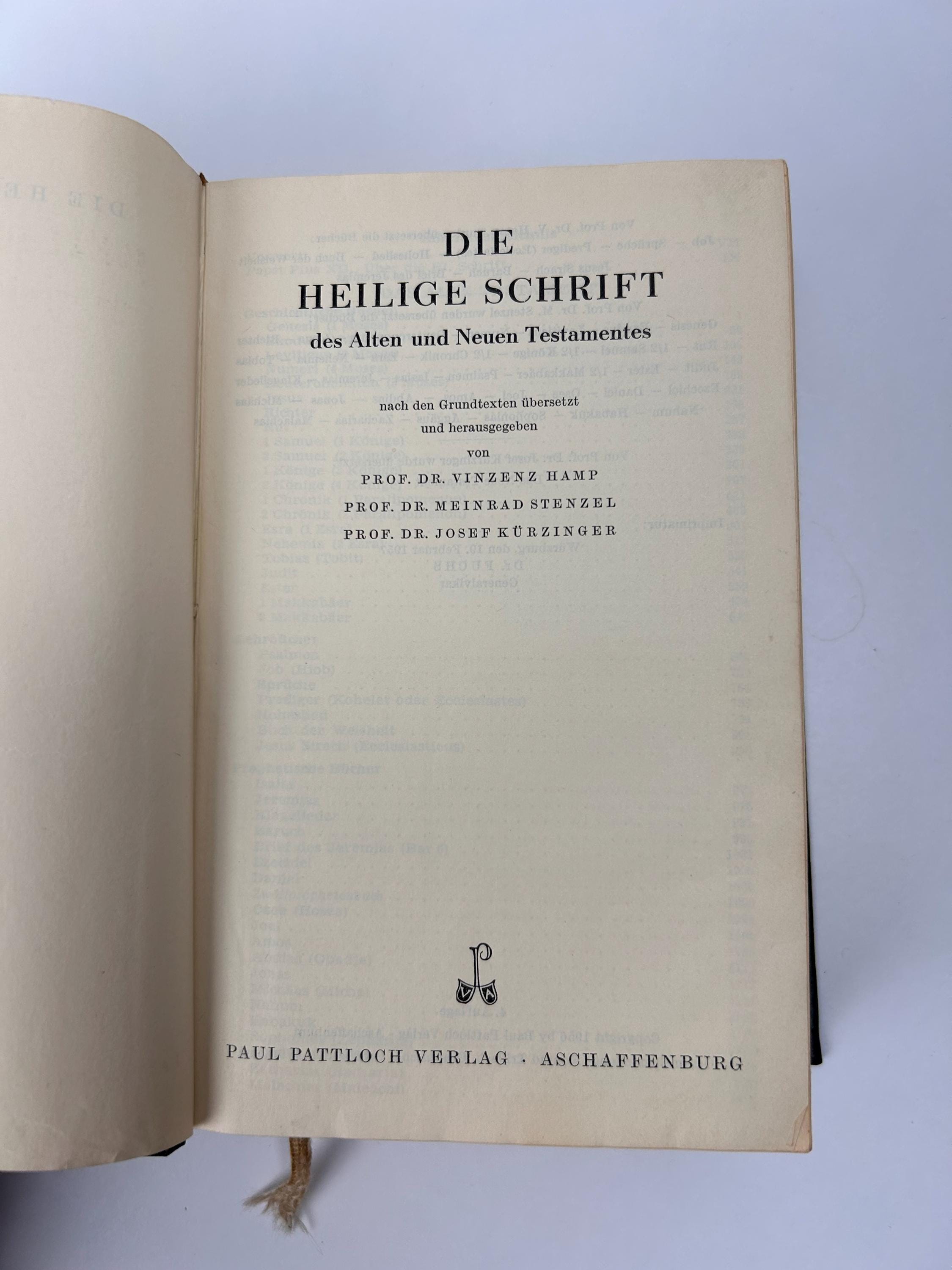 Vintage Buch Heilige Schrift (Altes und Neues Testament) - Paul Pattloch Verlag - 1958 Buch lesenswert Wohnen Dekoration Sammlerobjekte
