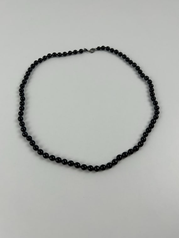 Vintage Schwarze Perlenkette