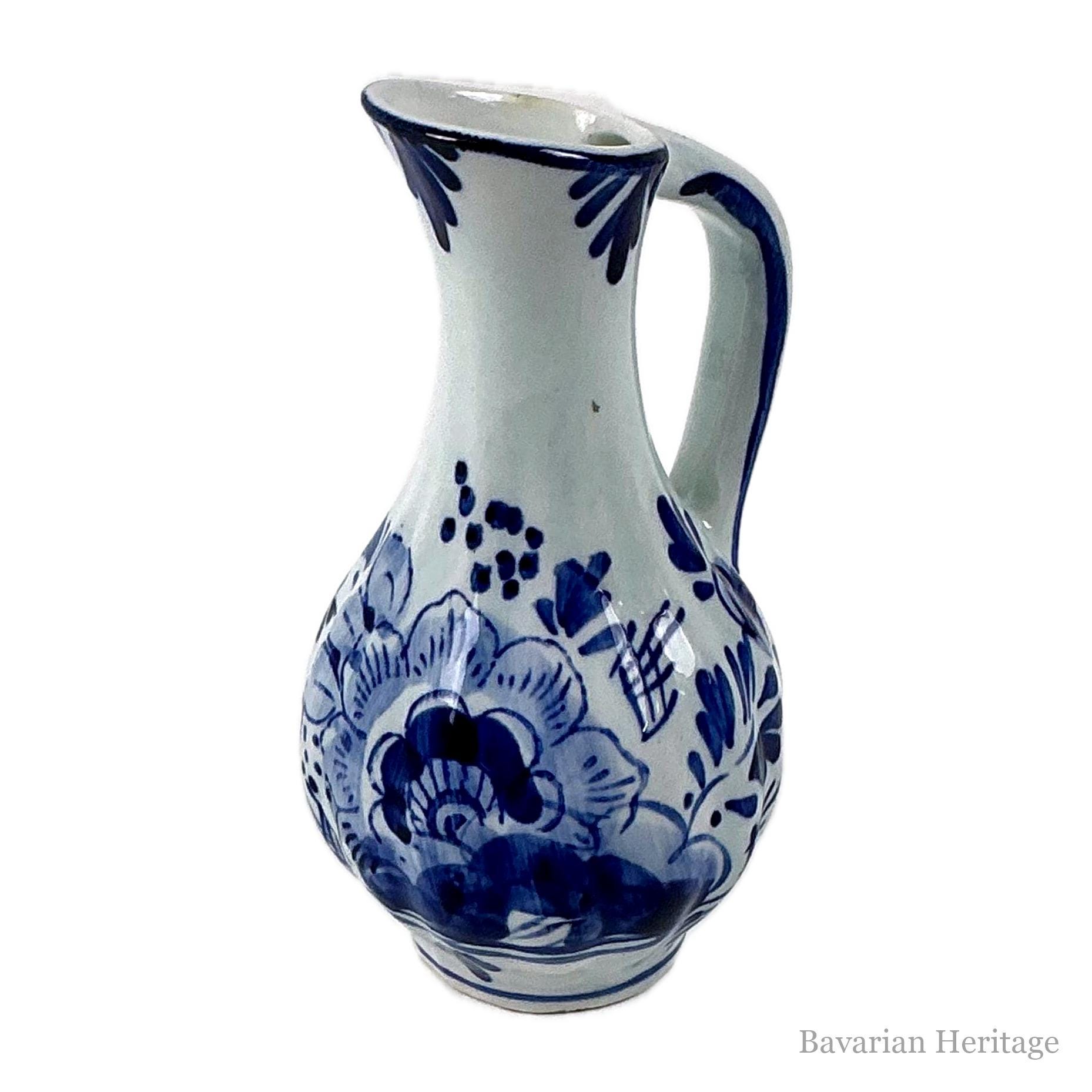 Jarra Pequeña 11cm Estilo Delft Azul Cobalto Sello