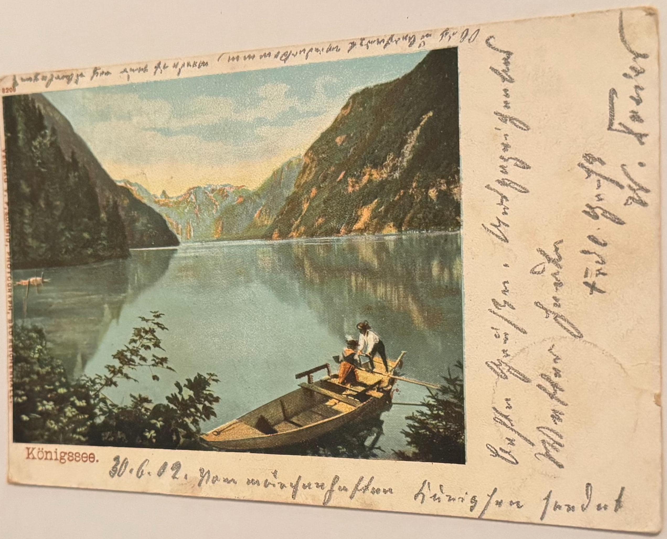 Antike Postkarte Königssee Postkarte vintage Lithografie Bildpostkarte Litho Briefkarte Korrespondenzkarte
