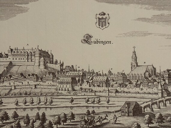Stadtplan Tübingen Antik 43x30cm