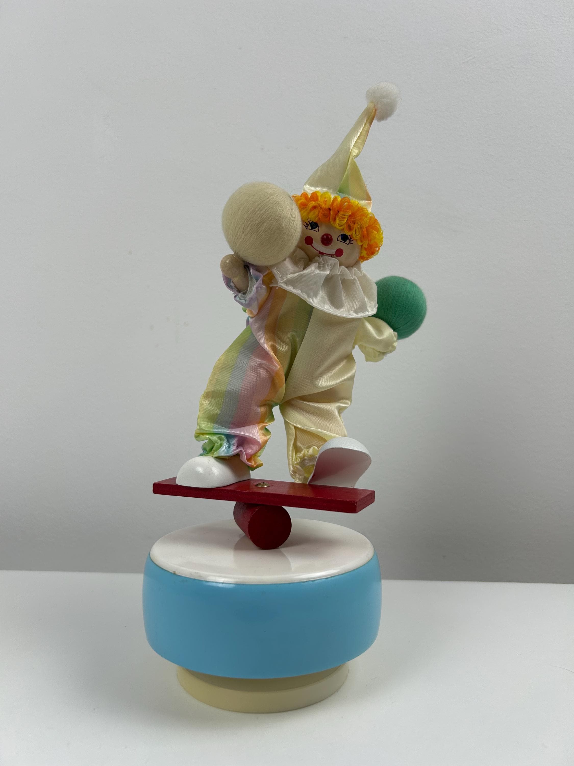Clown Spieluhr selten 90er Jahre Musikbox vintage Spieldose retro Höhe ca 25cm 9,84"