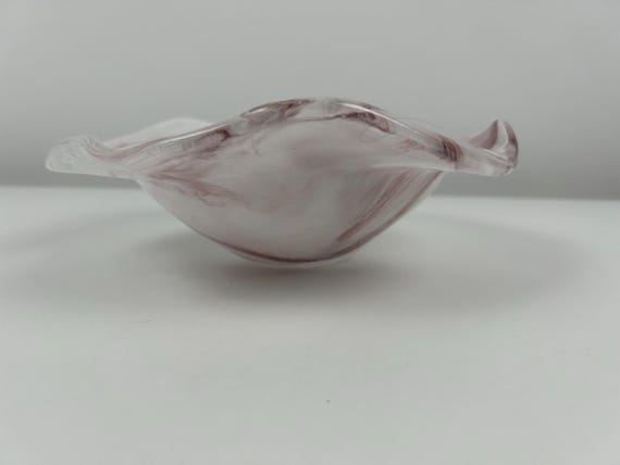 Weiß-Rosa Schale Murano-Stil Vintage