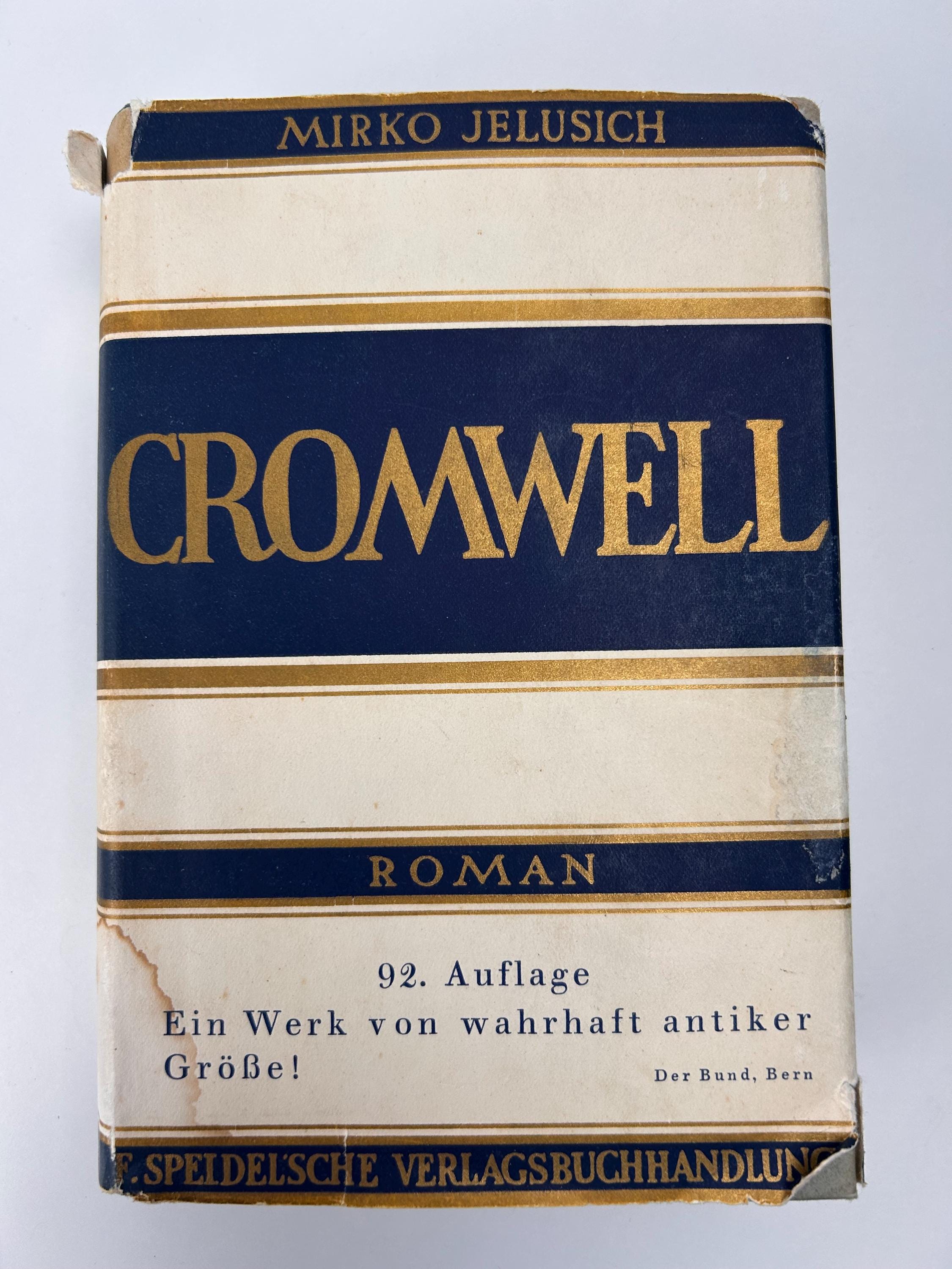 Vintage Buch Cromwell - Mirko Jelusich - Speidelsche Verlagsbuchhandlung -  1937 Buch lesenswert Wohnen Dekoration Sammlerobjekte