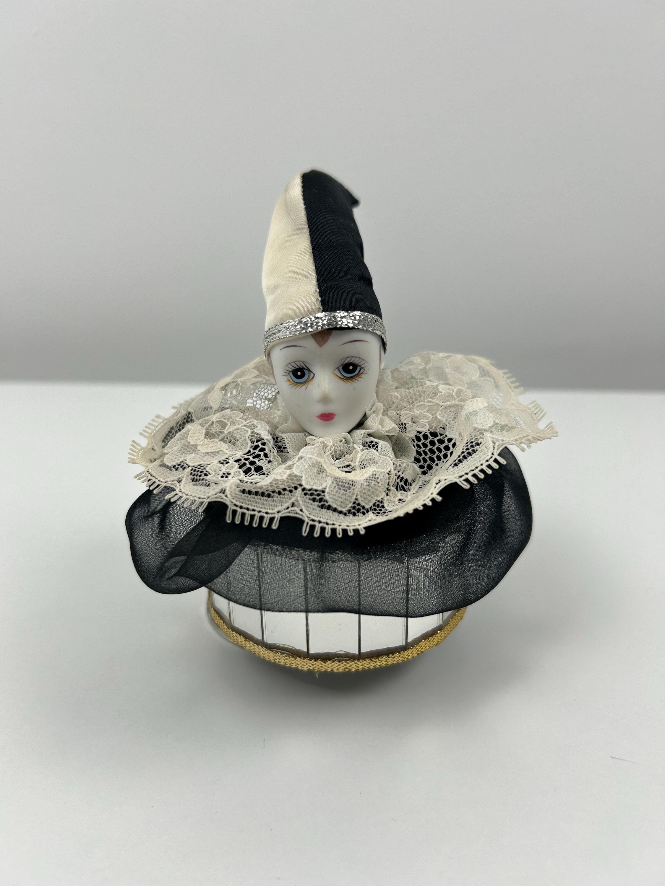 Spieluhr Pierrot vintage Spieldose retro Musikbox Geschenk Clownliebhaber Dekoration Clown Einrichtung Dekotipps Clownsammler Pierrotsammler