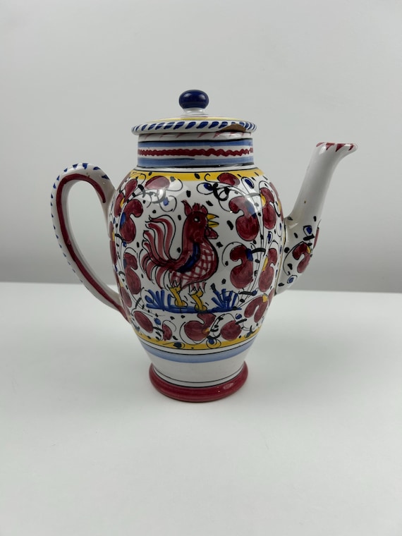 Italienischer Krug mit Deckel Vintage 22cm