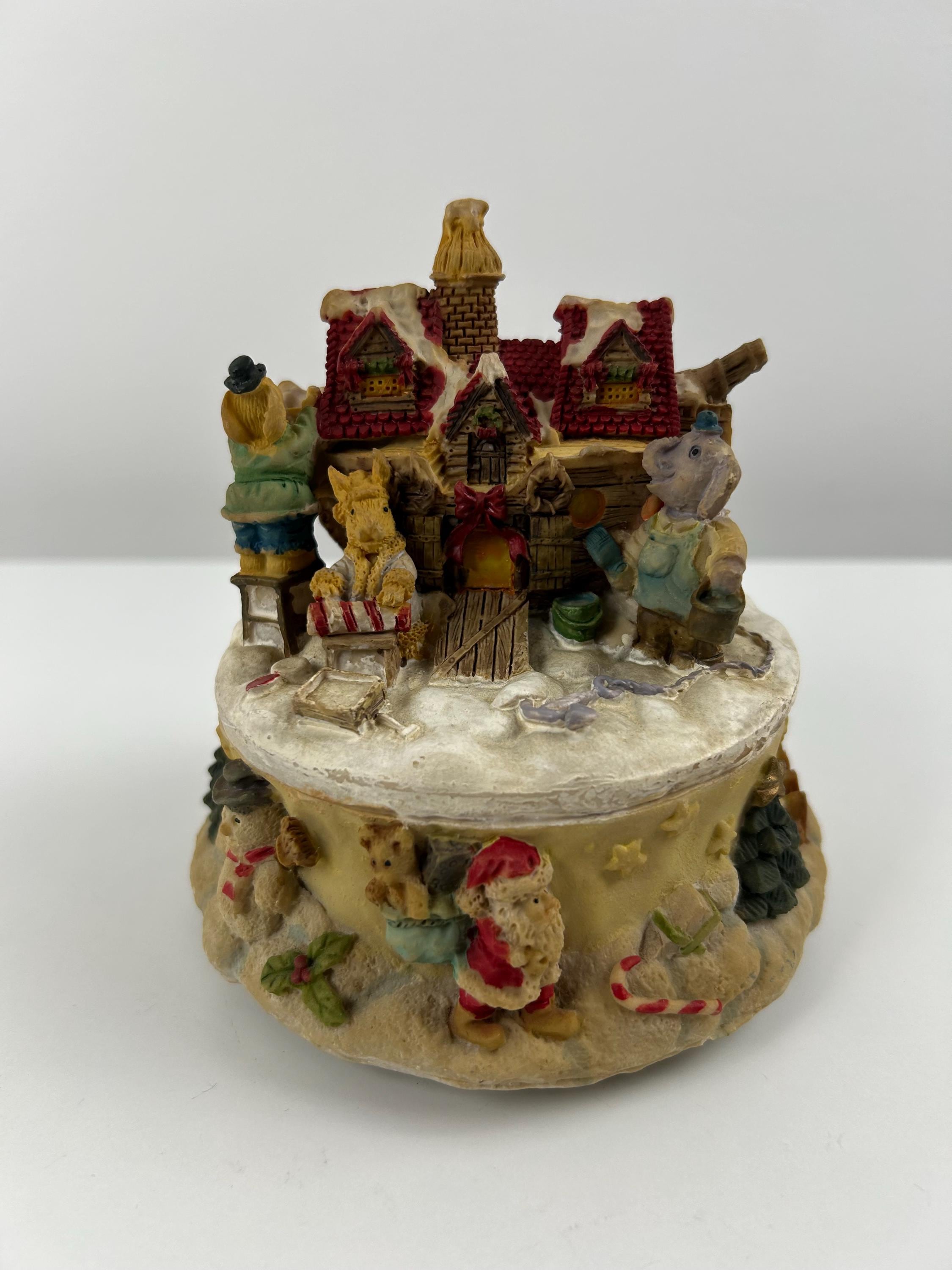 Spieluhr Weihnachten verschiedene Tiere 90er Dekoration Weihnachten vintage Einrichtung Winter Dekoration nostalgisch Wohnen retro weihnacht