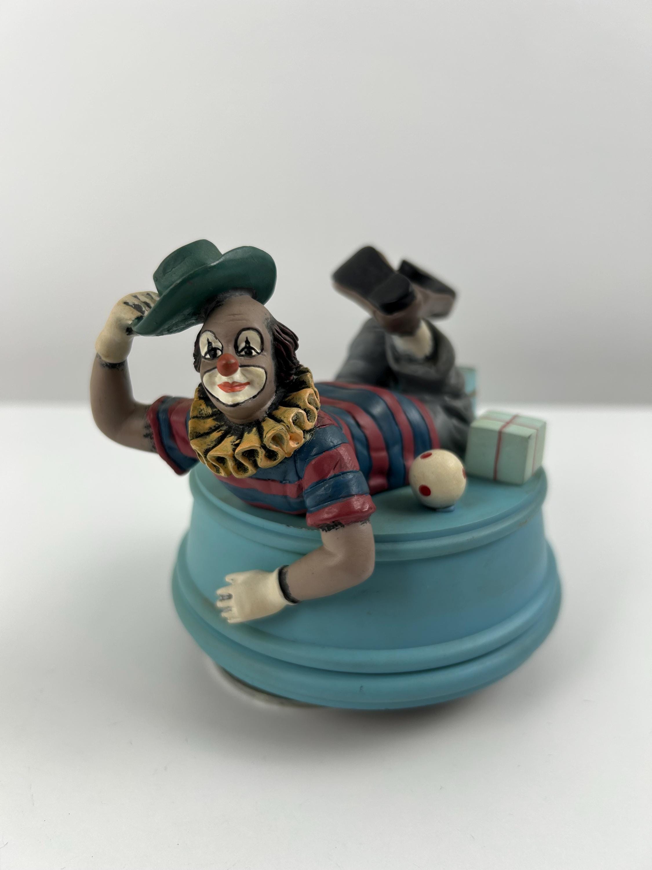 Spieluhr Clown vintage Spieldose retro Musikbox Zirkus alt Geschenk 80er