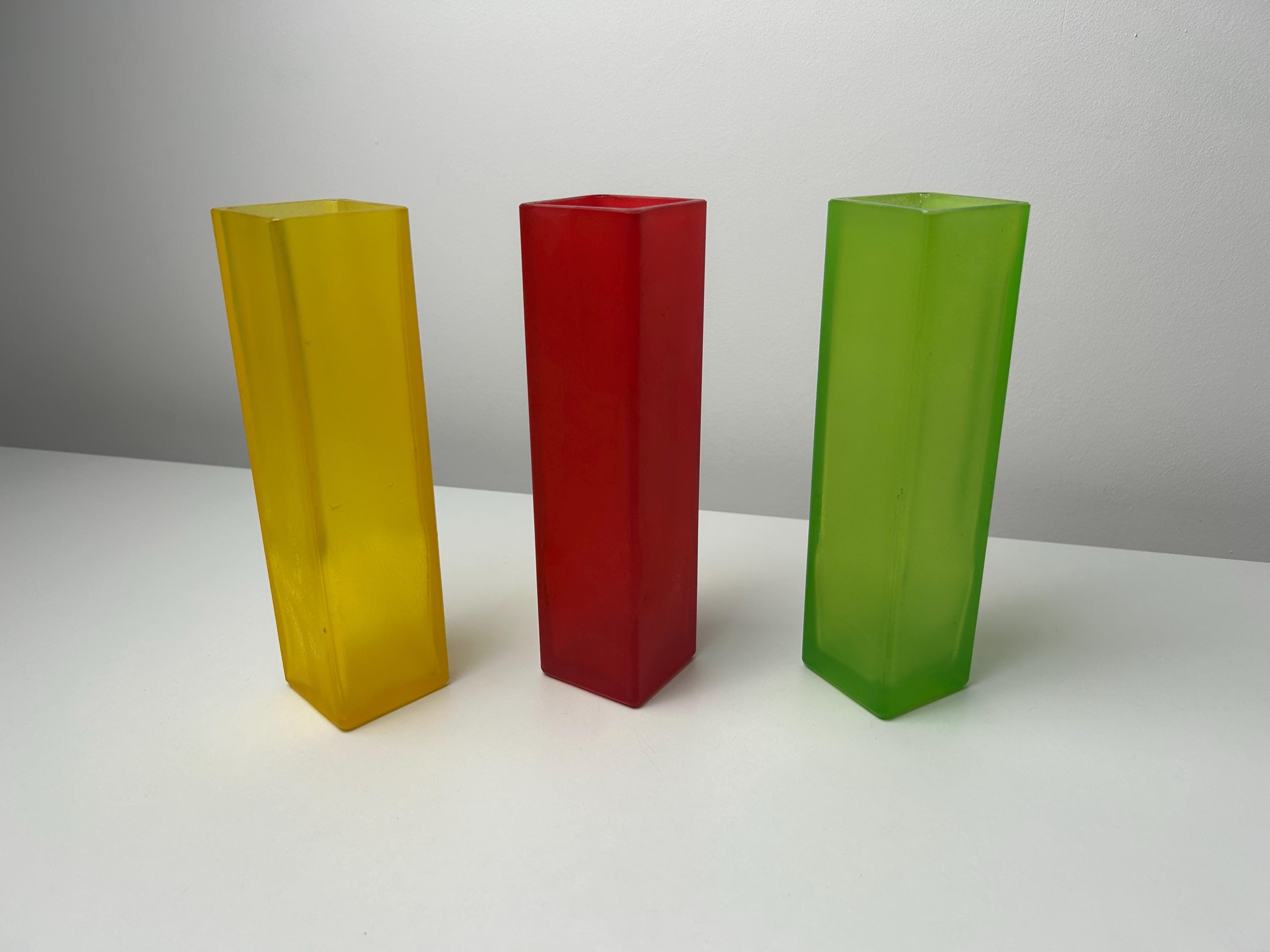 Vintage Ikea Vasen set 3 Stück retro rot gelb grün Dekoration retro Einrichtung nostalgisch Dekotipps Ikea Sammler Vase