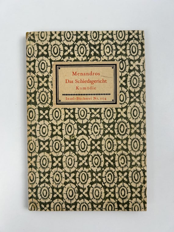 Vintage Buch Das Schiedsgericht Menandros