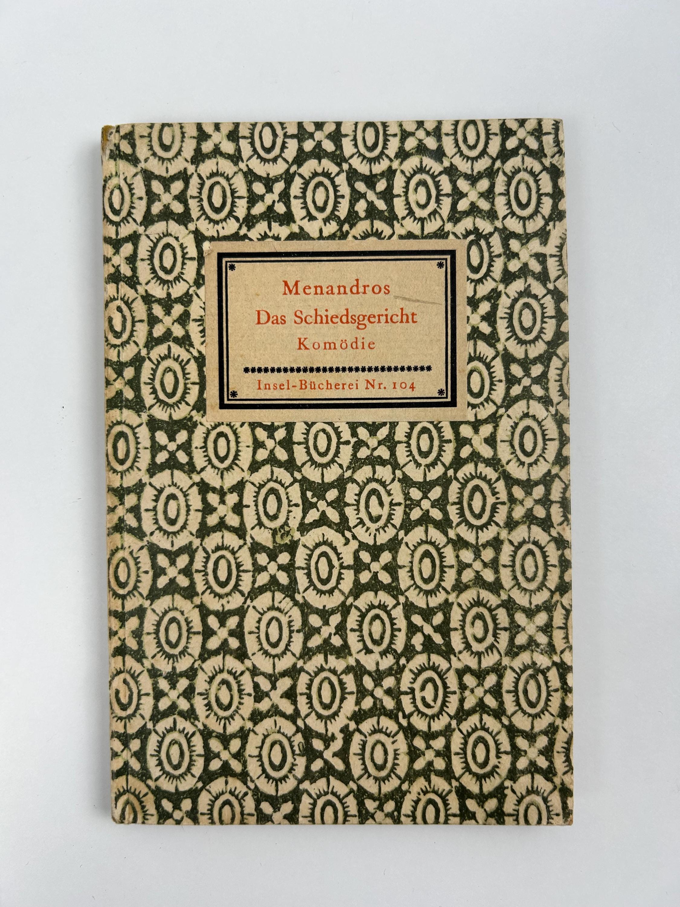 Vintage Buch Das Schiedsgericht Menandros Buch lesenswert Wohnen Dekoration Sammlerobjekte Buchsammlung Bücherei Lesen Inselbücherei