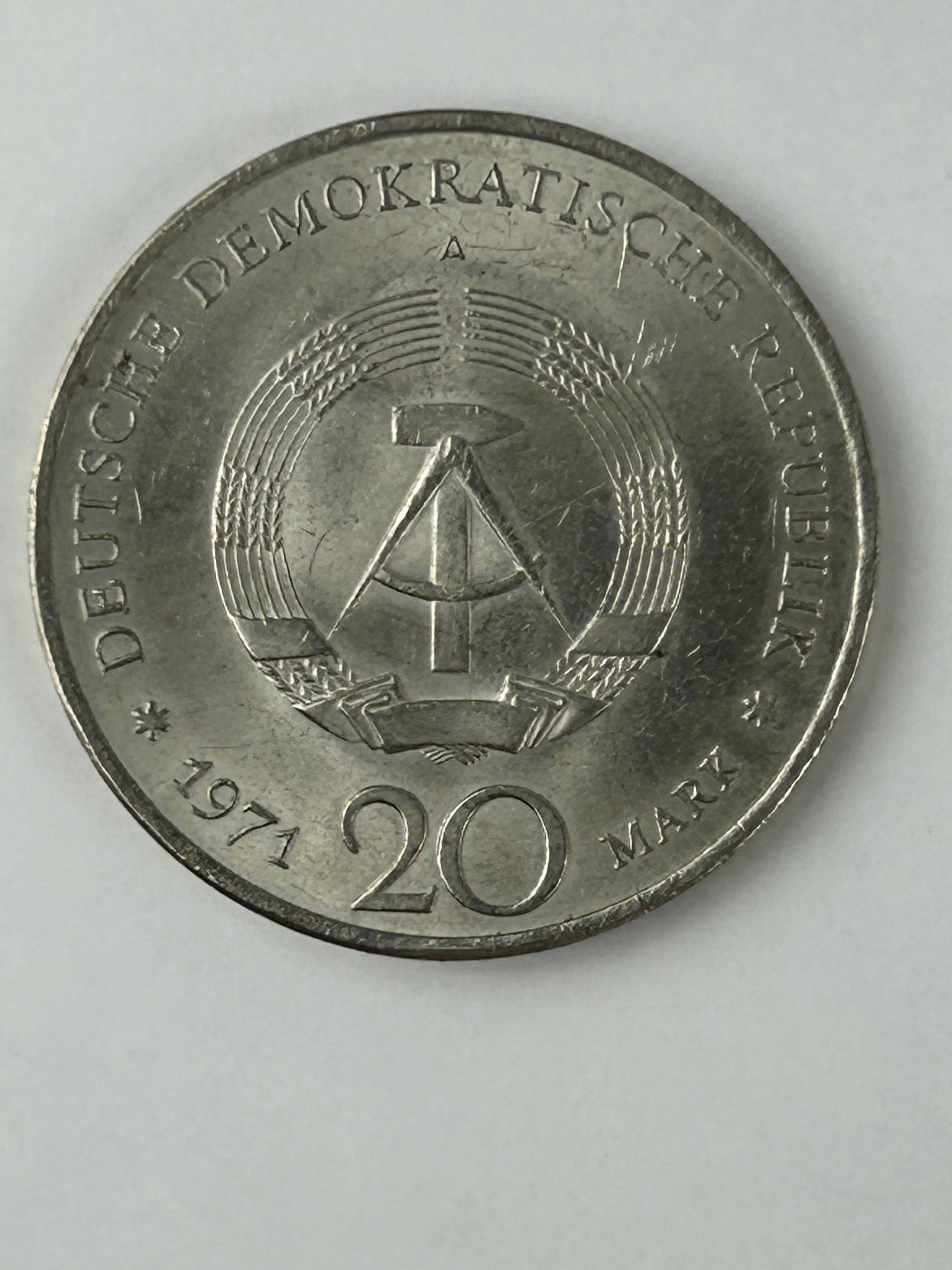 Geldmünze 20 Mark Münze ddr verschiedene Jahrgänge vintage Geld retro