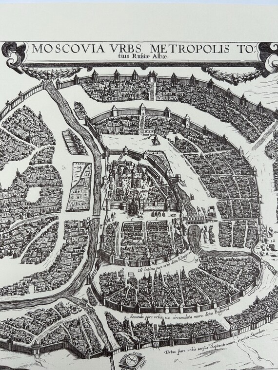 Stadtplan Moskau Blaeuw Antik 43x30cm