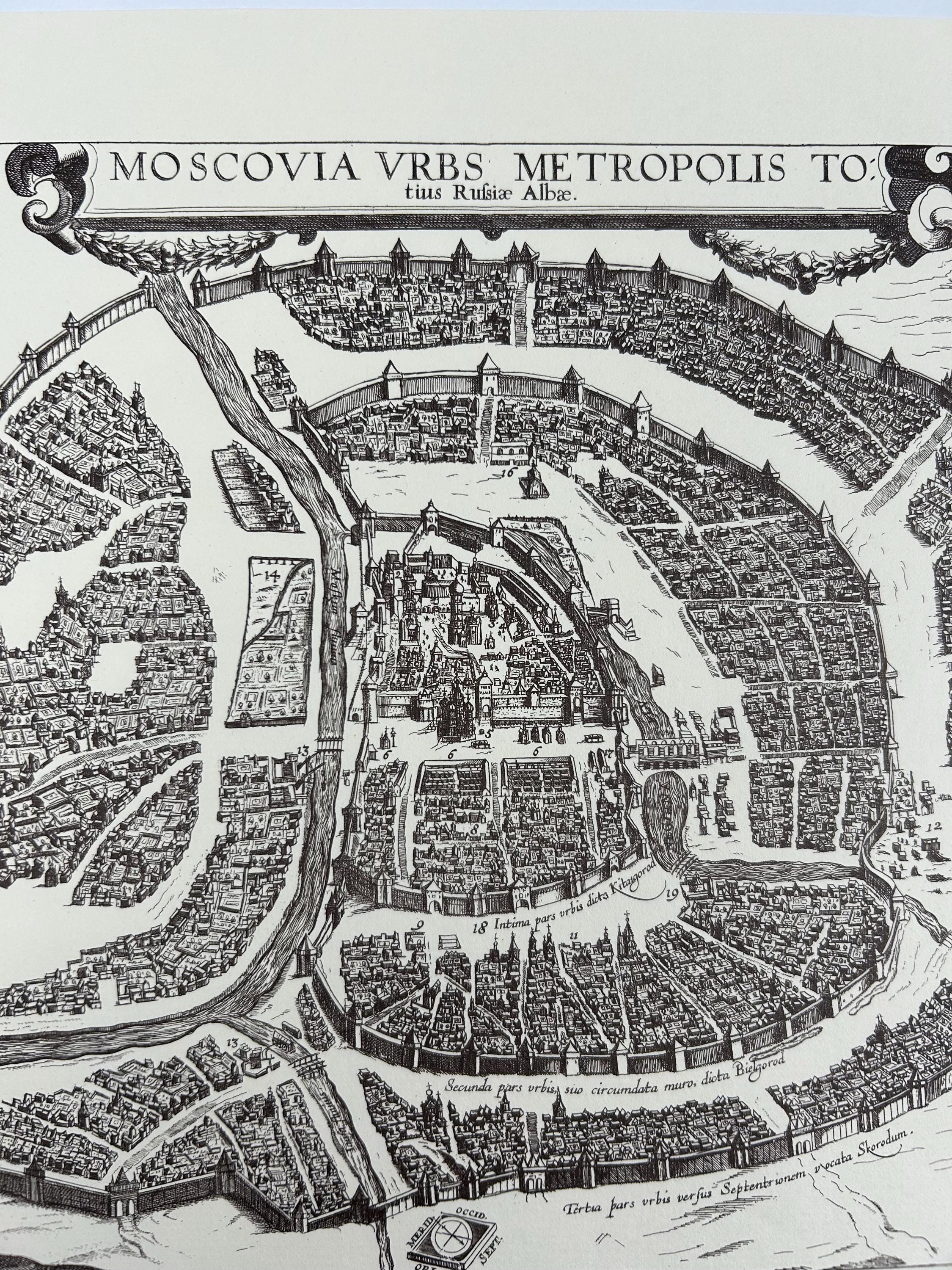 Stadtkarte Moskau vintage Stadtplan Karte Russland 43x30 cm 16,92x11,81 in Landkarte Wand Stadtkarte Einrichtung Sammlerobjekte