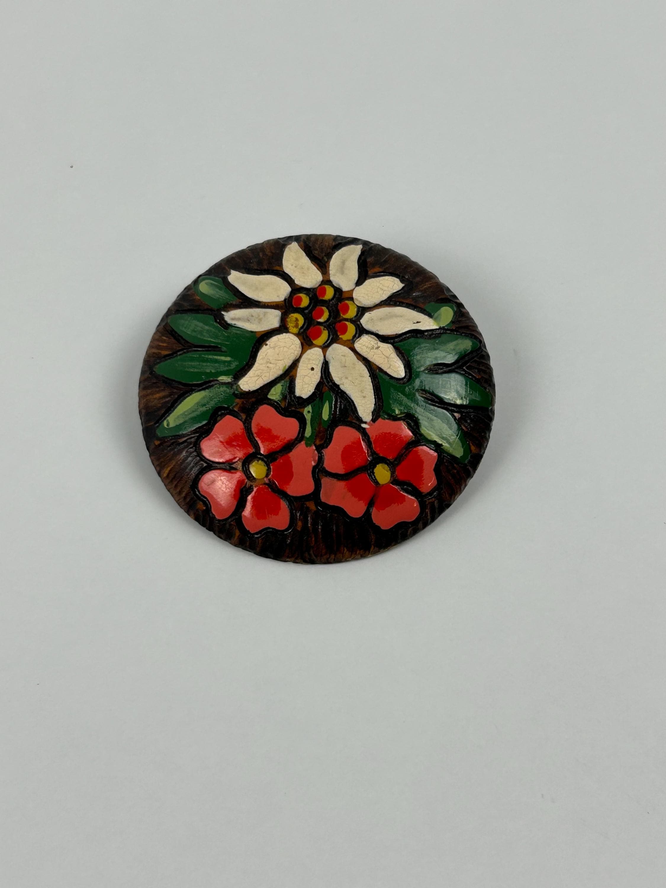 Vintage Brosche Edelweiss