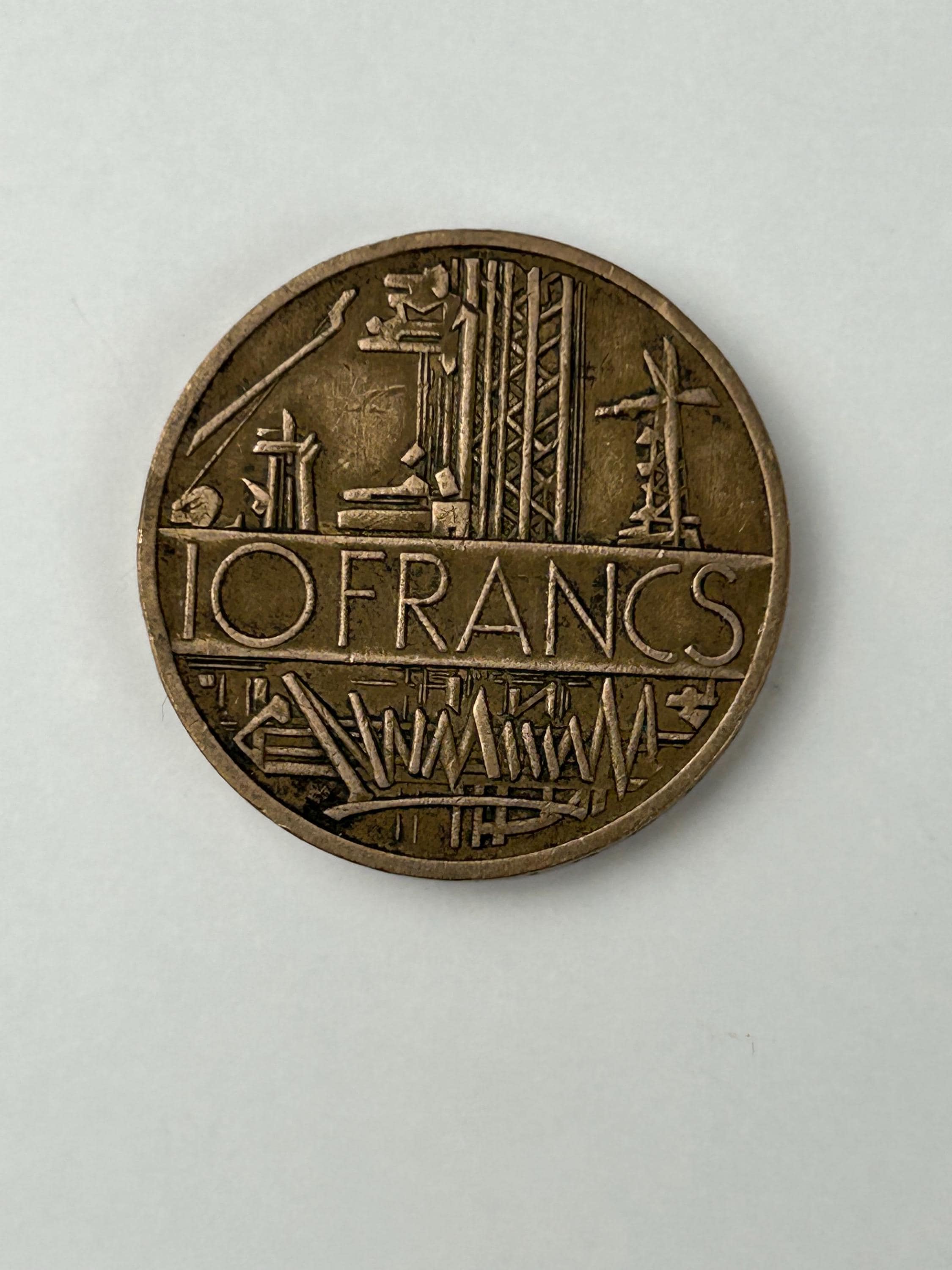 10 Francs Frankreich 1977 Münzen sammeln retro Münzsammlung alt Münzsammler Numismatik thrift Sammler Münzen vintage Geld sammeln